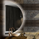 Espejo LED Media Luna | Control por interruptor de pared | Luz blanca fría - Reyze Seria Ambient Model 1 - Lado Izquierdo